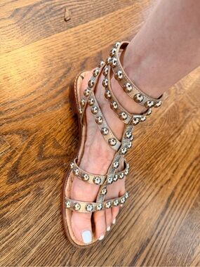 Sam Edelman Gladiator Sandals Gold Metallic 7.5 Like New